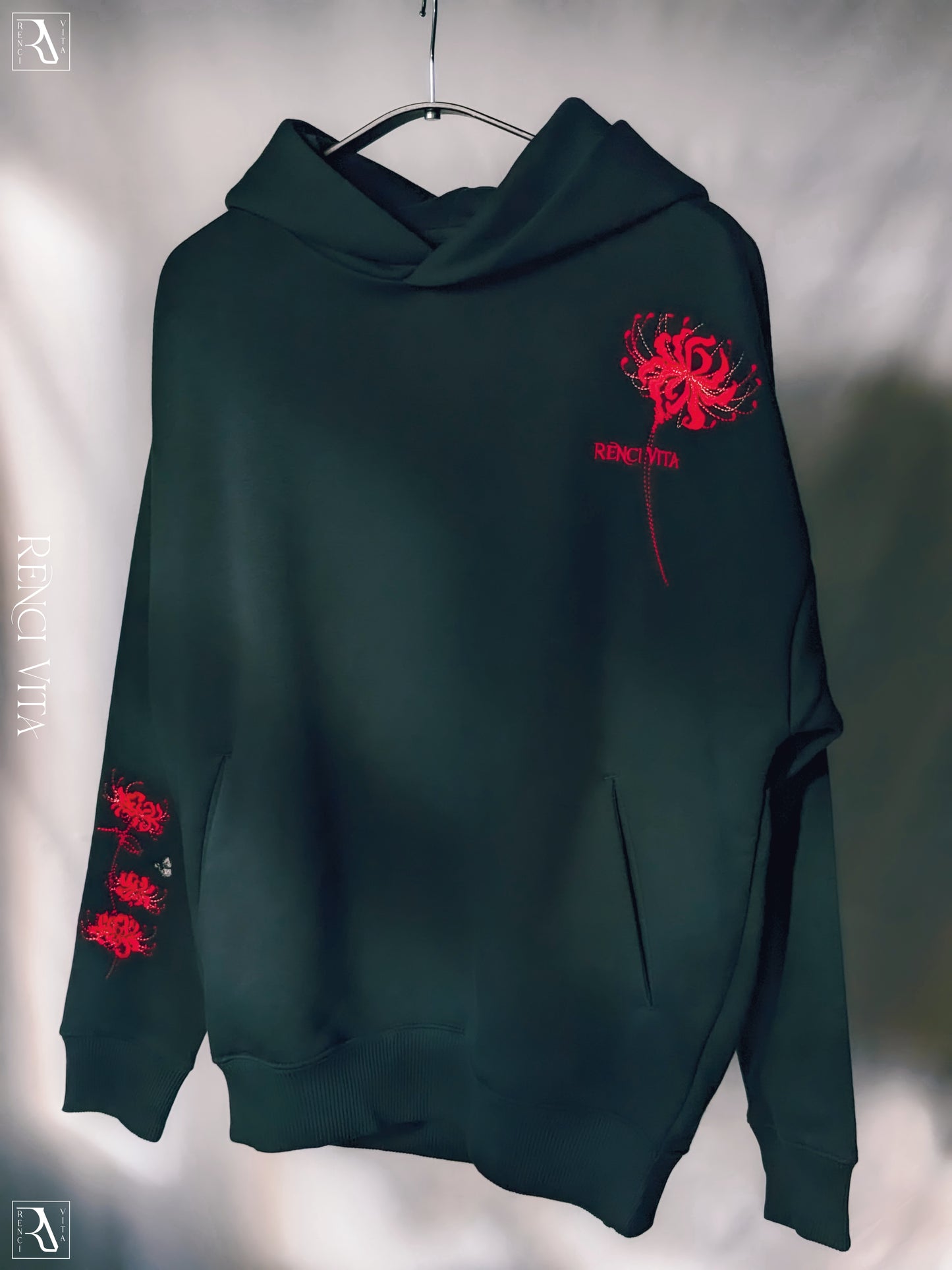 'Red Equinox' Oversized Hoodie
